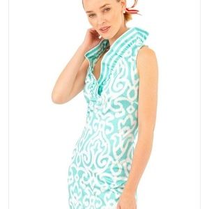 Gretchen Scott Sleeveless Ruff Neck Dress